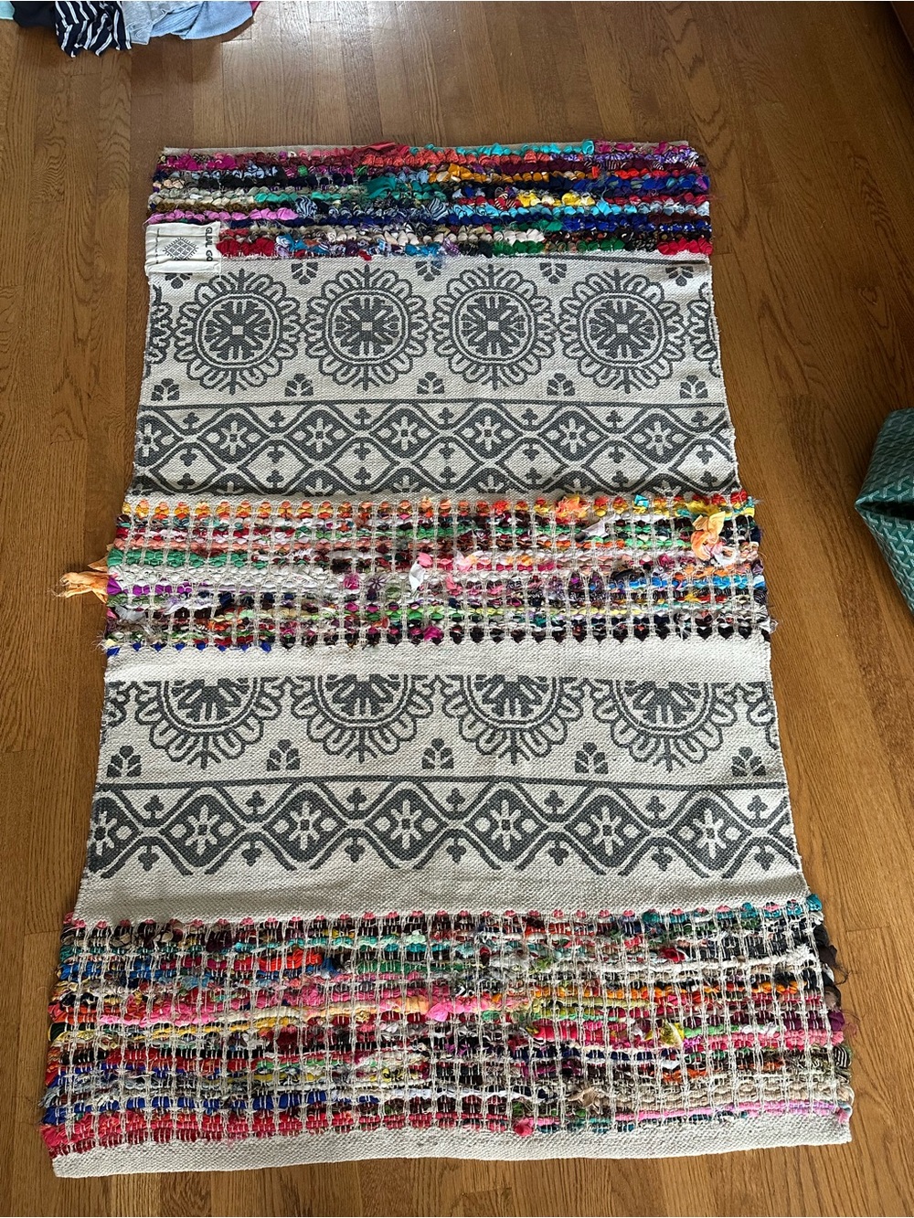 Handwoven Multicolor & Gray Decorative Runner Rug